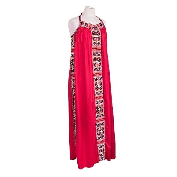 Calypso St Barth Dalbi Dress Womens Sz S Red Beaded Embroidered Tassel Boho Maxi - Picture 6 of 12